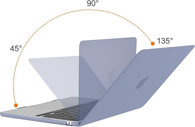 MOSISO Compatible with MacBook Air 13 inch Case 2025 2024 2023 2022 M4 A3240 M3 A3113 M2 A2681, Plastic Hard Shell&Keyboard Cover&Screen Film&Type C for MacBook Air 13.6 inch Case, Lavender Gray