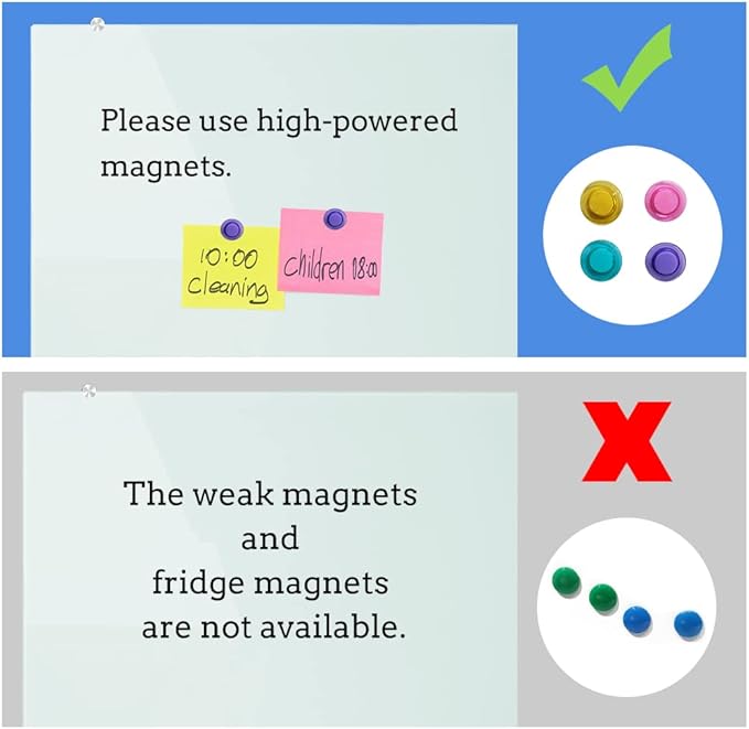 DEVELOP Magnetic Glass Whiteboard, 36 x 24 Inches, White Frosted Surface, Modern Tempered Glass Dry Erase Board for Wall with Marker Tray,Frameless, Includes Markers, Magnets & Eraser