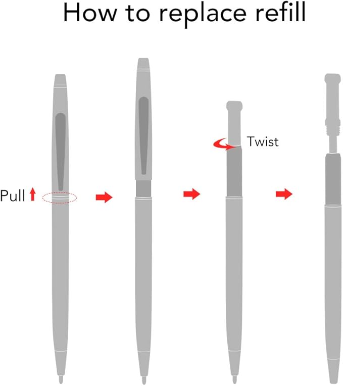 Unibene Slim Metallic Retractable Ballpoint Pens - Black & Gold, Nice Gift for Business Office Students Teachers Wedding Christmas, Medium Point(1 mm) 6 Pack-Black ink