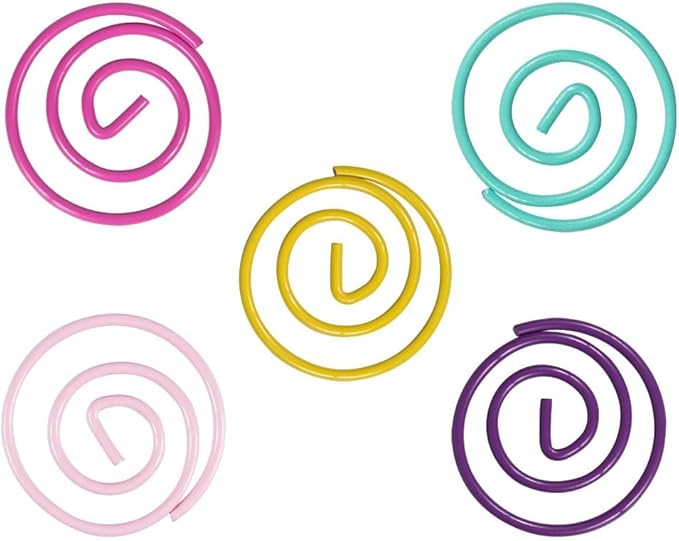 JAM PAPER Circular Paper Clips - Round Paperclips - Spring Assortment - 250/Pack