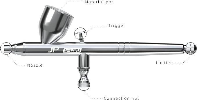 JP s030 Airbrush Spray Gun Advanced Precision Spraying, Model Painting, Nail Art, Crafts, and Lure Making