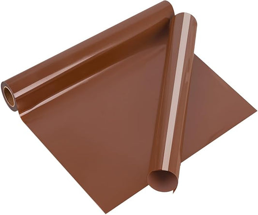 VINYL FROG Heat Transfer Vinyl Roll HTV Vinyl - 12" x5ft Chocolate Iron on Vinyl for T-Shirts, Heat Press Vinyl for DIY Craft Designs (Chocolate)
