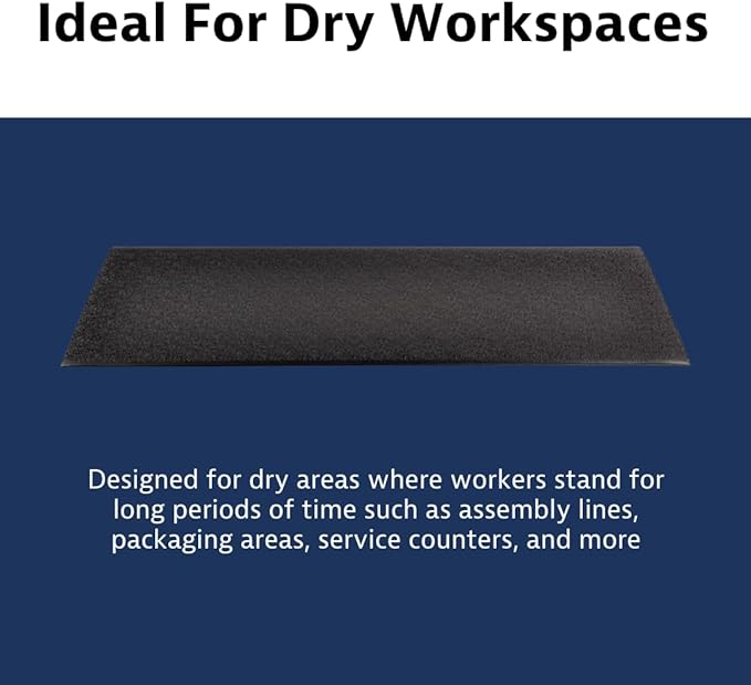 Notrax 411 Sof-Tred™ 2' x 3' x 3/8" Anti Fatigue Mat, Enhanced Slip Resistance with Beveled Edges and Pebbled Surface, Ideal for Industrial and Commercial Workplaces, Black, 411S0323BL