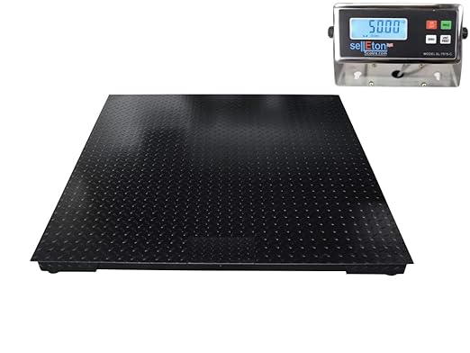SellEton SL-5x5-20K Heavy-Duty, Industrial Floor Scale, Metal Indicator with Platform Scale (60" x 60", 20.000 lbs x 2 lb)
