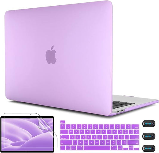 CISSOOK Case for MacBook Pro 13 Inch 2020-2025 Release M1 M2, Laptop Hard Shell Cover for MacBook Pro 13" A2251 A2289 A2338 Model with Keyboard Cover and Screen Protector, Matte Purple