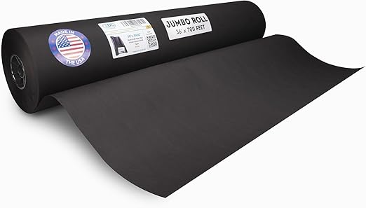Black Kraft Paper Roll 36" x 8400" (700 feet) - Quality USA-Made Large Paper Roll 45lb Thickness for Packing, Moving, Shipping & Crafts/Art - 100% Recyclable Natural Wrapping Material by IDL Packaging