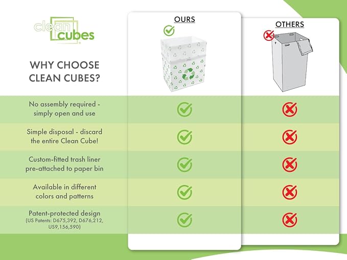 | 13 Gallon Disposable Trash Cans (6-Pack) with Fitted Trash Bags - Reusable Garbage and Recycling Bins for Parties, Events, and More (Recycle - 17" Height x 13.5" Width x 10" Depth)