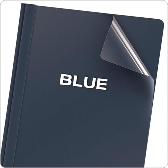 Oxford Clear Front Report Covers, Dark Blue, Letter Size, 25 per Box (55838EE)