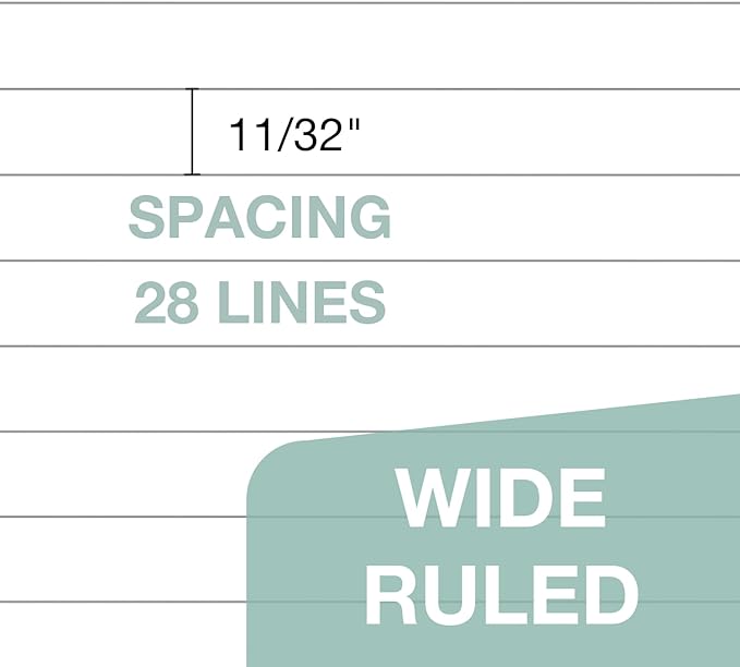 POPRUN White Legal Pads 8.5 x 11.75 Wide Ruled, 100GSM Writing Paper Pad, Bulk Lined Notepad Notebooks for Work School, Classroom Office Supplies, 3 Pack