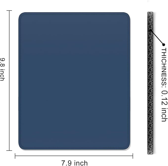 Auhoahsil Mouse Pad, 12 x 10 Inch Square Mousepad, 3mm Thick Rubber Mouse Mat with Pretty Design, Premium-Textured Non-Slip for Gaming Work Office Wireless Mouse Men Women, Dark Blue