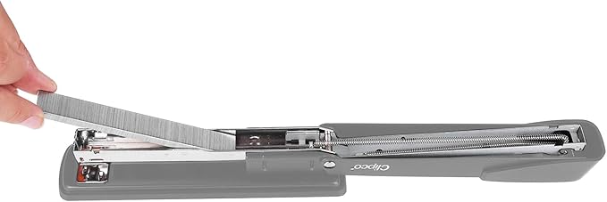 Clipco Stapler with 2000 Staples Full Desk Size Multi Color Red Gray Blue (Pack of 6)