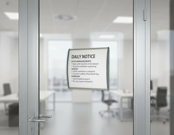 Altavista Signs SET OF 3, OFFICE SIGN HOLDER FOR WALL OR DOOR MOUNT FRAME CURVATURE SILVER ALUMINUM, 4.00" W x 4.00" H