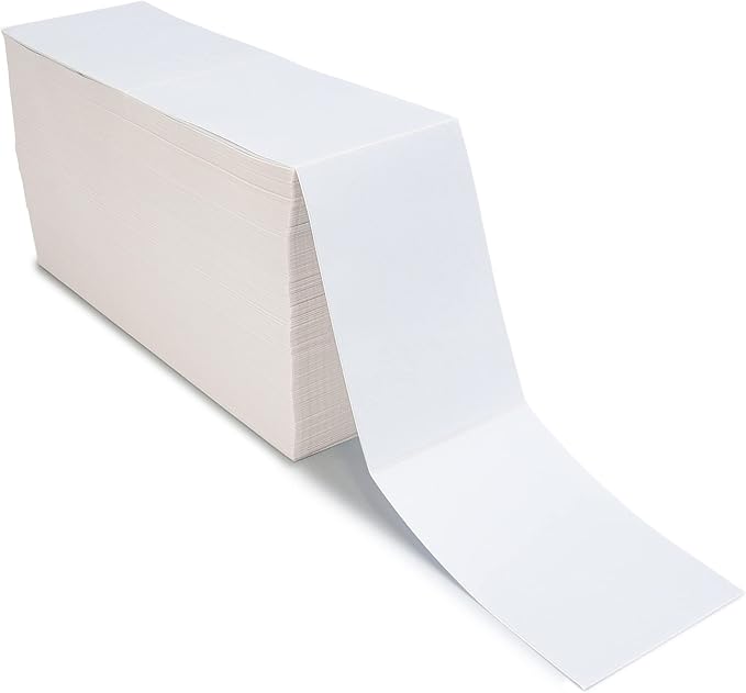 L LIKED 2500 Fanfold 4" x 6" Direct Thermal Labels, with Perforated line for Thermal Printers - Compatible with Zebra & Rollo Printer (4" x 6" - 2500 Labels)