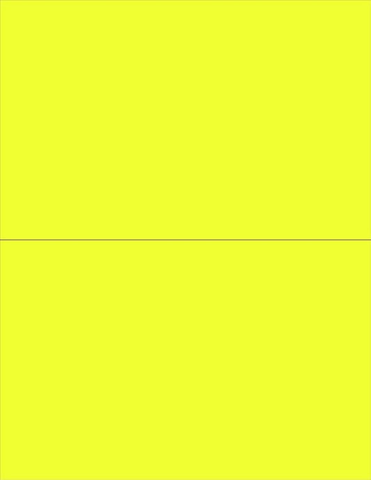 NextDayLabels - 8-1/2 x 11 Neon Color High Light Fluorescent Labels for Laser & Inkjet Printer (Yellow Fluorescent, 8-1/2" x 5-1/2" - 2 Per Page | 200 Labels)