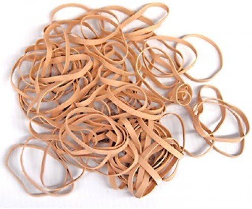 Plasticplace Rubber Bands, Size #33, 875 Count (3.5" x 1/8"), 1 Lb, Durable Natural Rubber, Office & Home Use, Brown Heavy Duty Durable Trash Bags Trashbags Secure Hold Bands, Industrial Strength