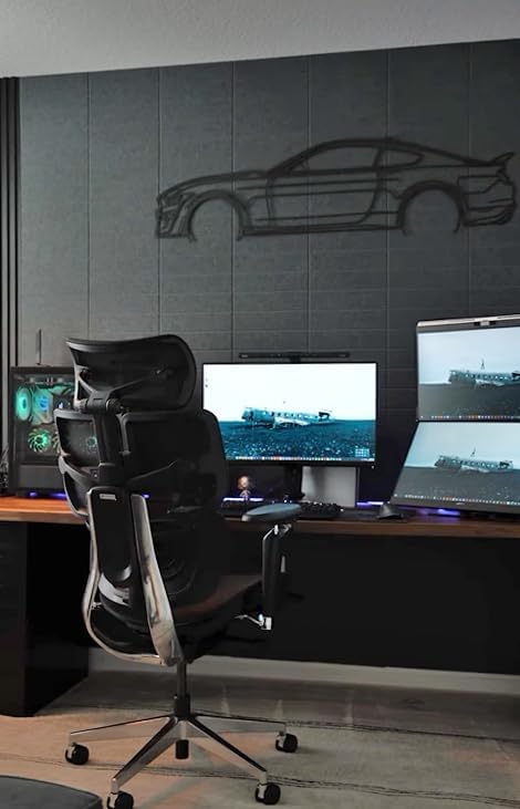 Large Cork Board Alternative - 12-Pack Felt Wall Tiles with Safe Removable Adhesive Tabs, Cork Wall Tiles Bulletin Board Home Office Essentials - Gray Black