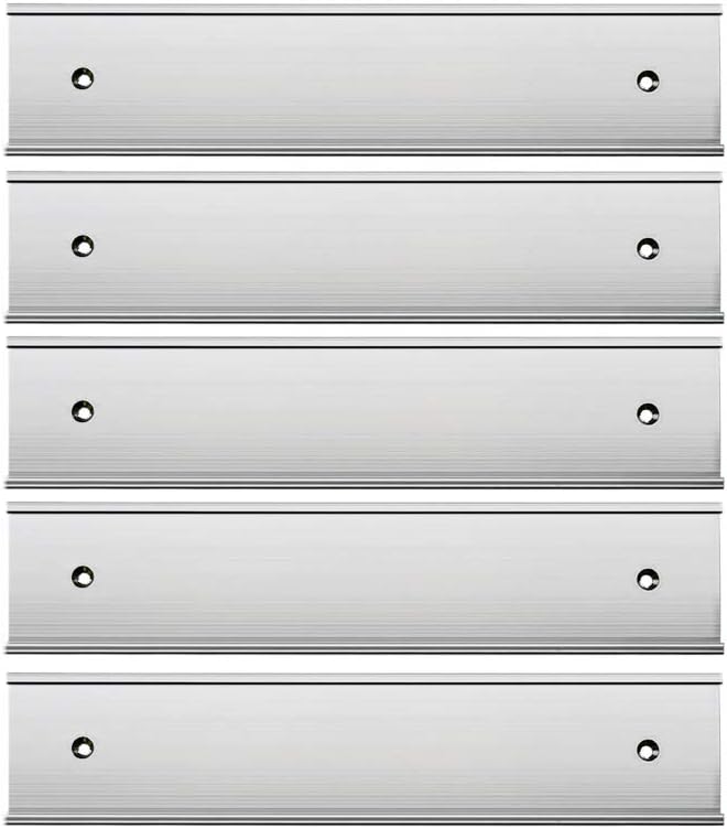 Nameplate Holder Wall or Door 5Pack Silver 2“ × 10”