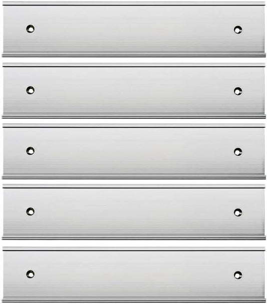 Nameplate Holder Wall or Door 5Pack Silver 2“ × 10”