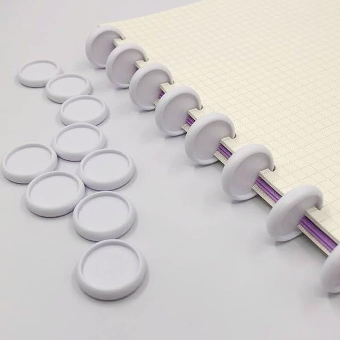 100pcs Discbound Notebook Discs DIY Planner Accessoriesfits for Tul,Levenger,Arc,Happy Planner,Talia(White,1.26 inch/32mm)