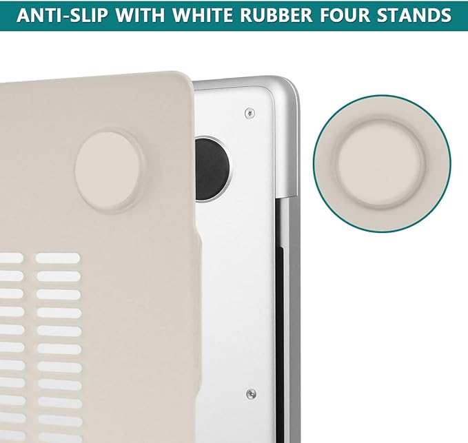 Teryeefi Case Cover for MacBook Pro 16 Inch M4 M3 M2 M1 (2025 2024-2021 Release) A3403 A3186 A2485 A2780 A2991 Model, Matte PC Hard+Keyboard Cover+Screen Protector+Type C Adapter, Beige