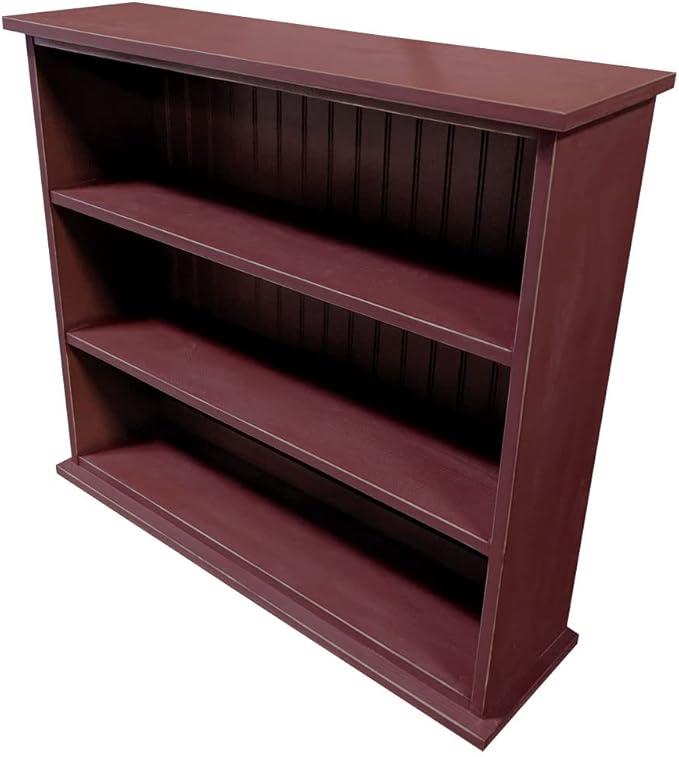 Sawdust City Solid Wood Hall Bookcase (Old Burgundy)