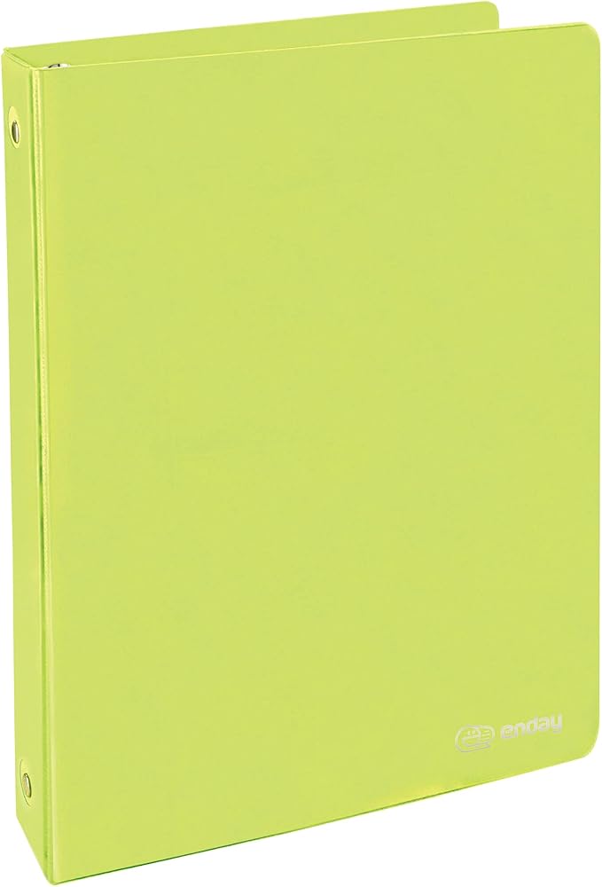1 Inch 3 Ring Binder 1” Binder Green Clear View Cover with 2 Inside Pockets, Colored School Supplies Office and Home Binders – by Enday