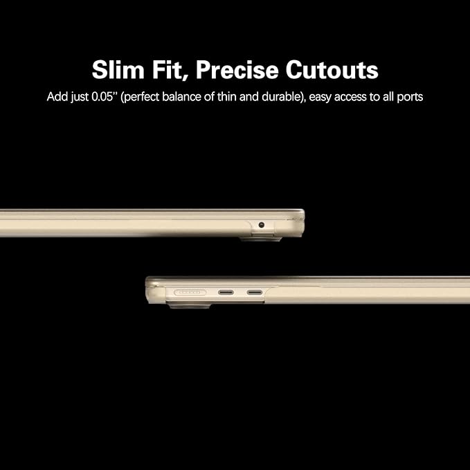 KEROM Starlight Case for MacBook Air 13 inch 2025-2022 M4 M3 M2 A3240 A3113 A2681, MacBook Air M4 13 inch Case, Frosted Matte Plastic Hard Shell & Keyboard Cover for Mac Air 13.6 inch, Starlight Clear