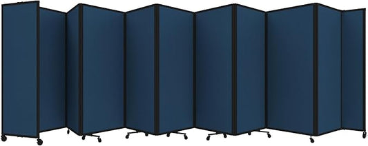 Versare Room Divider 360 Portable Wall Partition | Folding Panels | Large Freestanding Divider | Locking Wheels | Temporary Room Separator