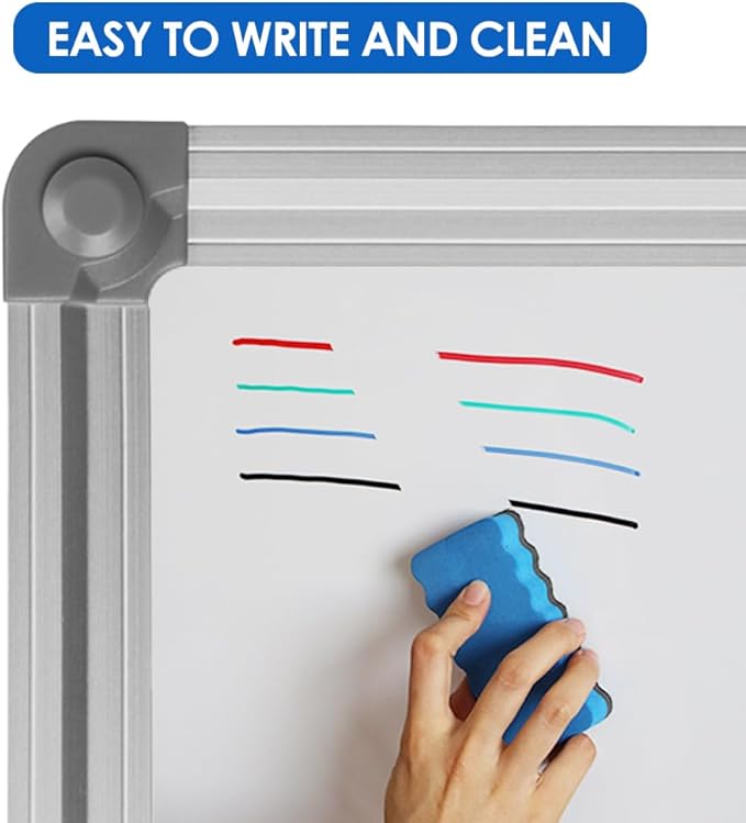 XIWODE Large Dry Erase White Board/Magnetic Foldable Whiteboard, 60 X 36 Inches, Silver Aluminium Frame