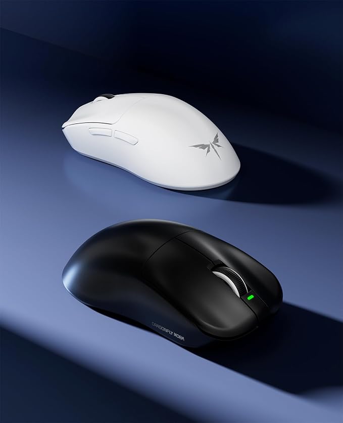 VGN F1 MOBA Wireless Gaming Mouse, 4K Polling Wired/Wireless Gamer Mice with 26K Optical Sensor, 55g Lightweight, 200h Battery Life, 6 Programmable Buttons, USB-C Charging, for PC/Mac/Laptop - White