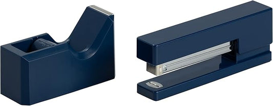 JAM PAPER Office & Desk Sets - 1 Stapler & 1 Tape Dispenser - Navy Blue - 2/Pack