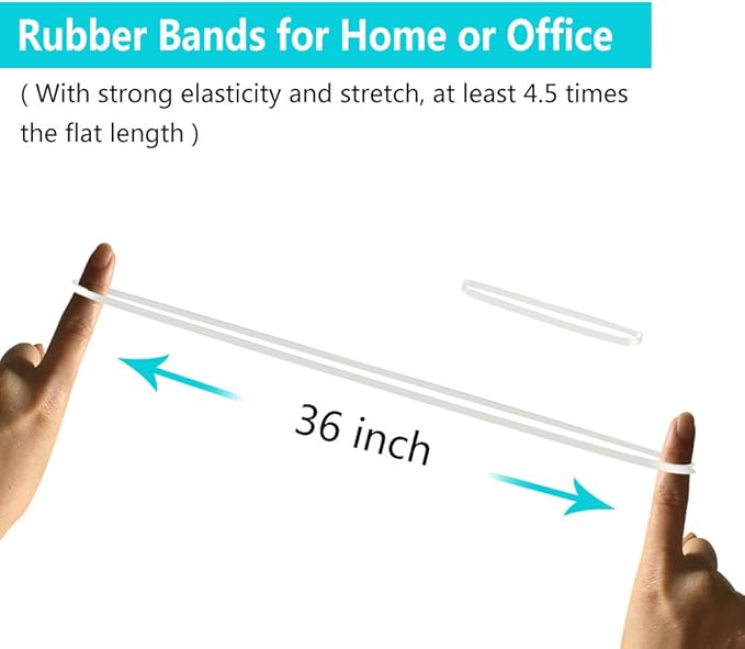 Coopay 180 Pieces Large Rubber Bands Bulk, 8 Inches Heavy Duty Strong Elastic Bands for Office Supply School Home, Securing Trash Can Garbage Cans, File Folders (White)