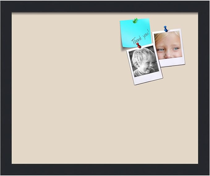 PinPix 16x13 Inch Cork Bulletin Board. This Decorative Framed Pin Board Comes with Desert Pastel Design and a Satin Black Frame. Ideal for Home Office Decor or Message Board (PinPix-1815)