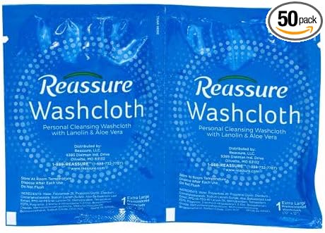 Reassure Travel Pack Washcloths (50)