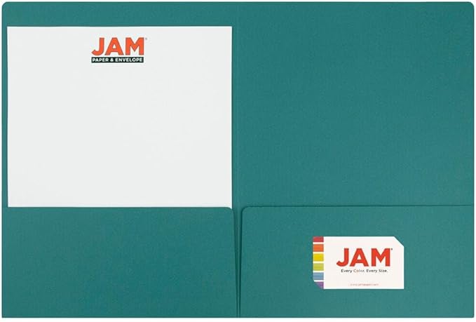 LUXPaper 9" x 12" Presentation Folders | Two Pocket | Teal | 100lb. Cover | 10 Qty
