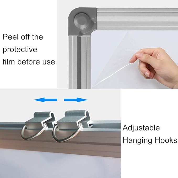 XIWODE Magnetic Dry Erase Board，Whiteboard for Wall, 18x24 inches, Whiteboard Marker Board Writing Board，Silver Aluminum Frame, Durable,Whiteboard for Home School & Office