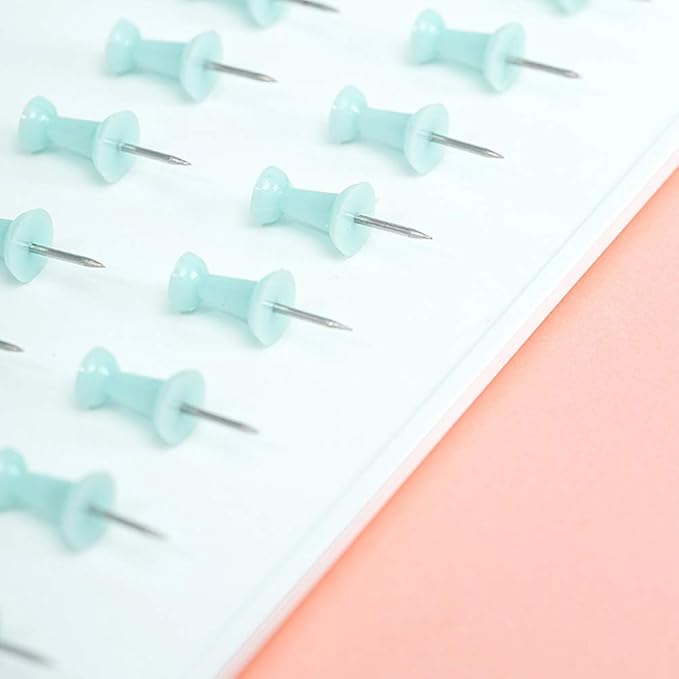 Paper Clips and Binder Clips Set, Metal Assorted Sized Binders with Push Pins, Cute Office Supplies for Desk, Desk Accessories (Green)