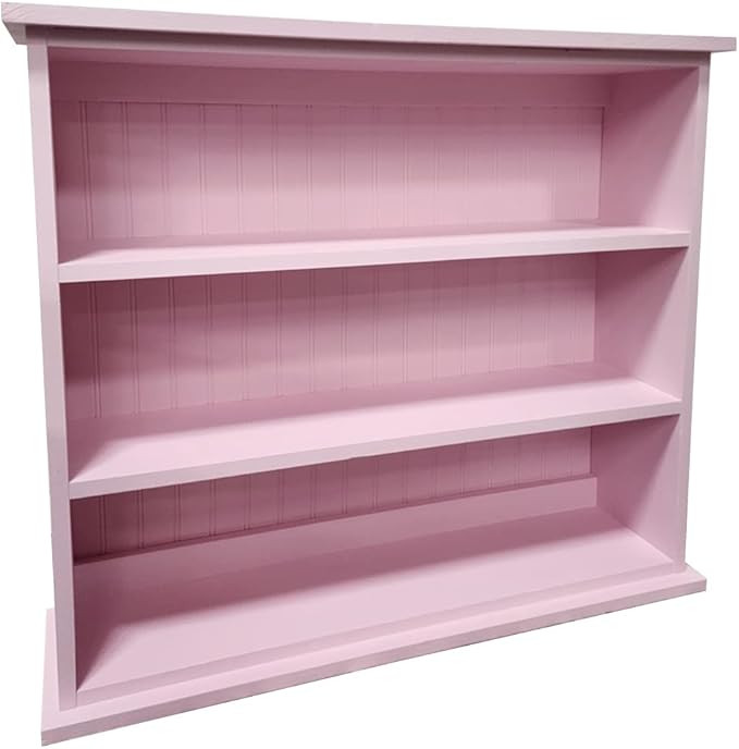 Sawdust City Solid Wood 3-Shelf Bookcase (Solid Baby Pink)