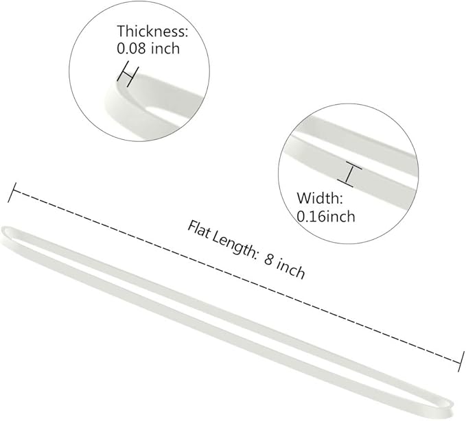 Coopay 180 Pieces Large Rubber Bands Bulk, 8 Inches Heavy Duty Strong Elastic Bands for Office Supply School Home, Securing Trash Can Garbage Cans, File Folders (White)