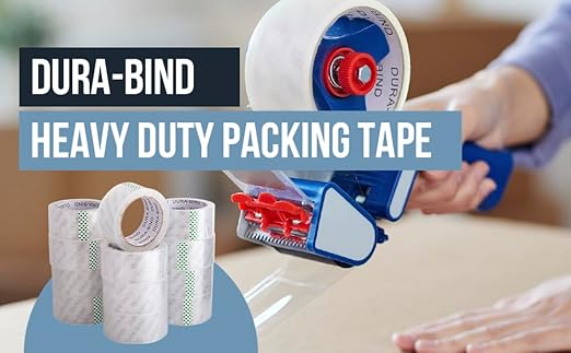 Durabind Heavy Duty Packing Tape 6 Pack. Rolls are 60 Yards x 2in. Tough Clear Tape for Shipping, Packing, Moving, Mailing, and All Box Types. Professional Grade. (6)