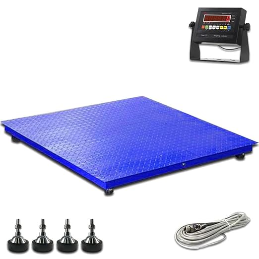 Liberty LS-800-3x3 NTEP Certified (Legal for Trade) Heavy Duty Industrial Floor Scale | 36" x 36" | Capacity of 1000 lbs x 0.2 lb Blue