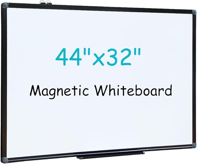 XIWODE Magnetic Dry Erase Board, Wall Mounted whiteboard, 32X44 inch, Black Aluminum Alloy Frame, Simple and Generous, Smooth Writing Surface, Easy to Wipe.