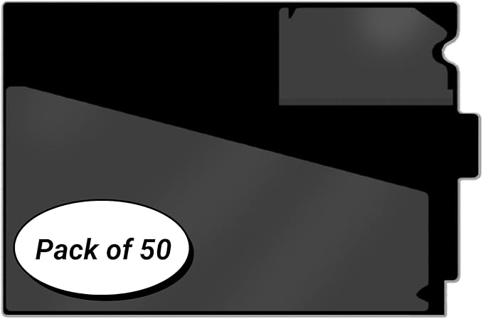 Doctor Stuff - Center Tab Vinyl Outguides, Diagonal Cut Front Pocket, Top Charge Out Slip Pocket, Plastic File Folder, Letter Size 9" x 13-1/4", Black, 50/Box