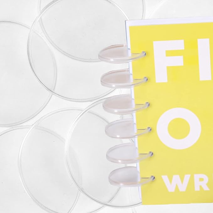 20 Pcs Discbound Disc 2 Inch Book Binding Discs, Transparent Expansion Discs Notebooks Planner Discs for DIY Notebooks and Planner Scrapbooking Supplies