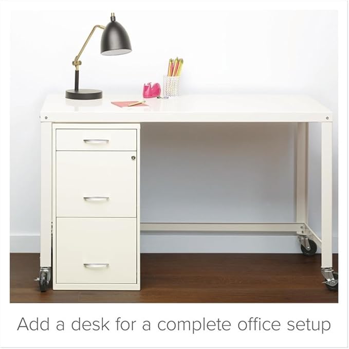 Scranton & Co Set of 2 18" D 3-Drawer Metal Filing Cabinet with Pencil Drawer