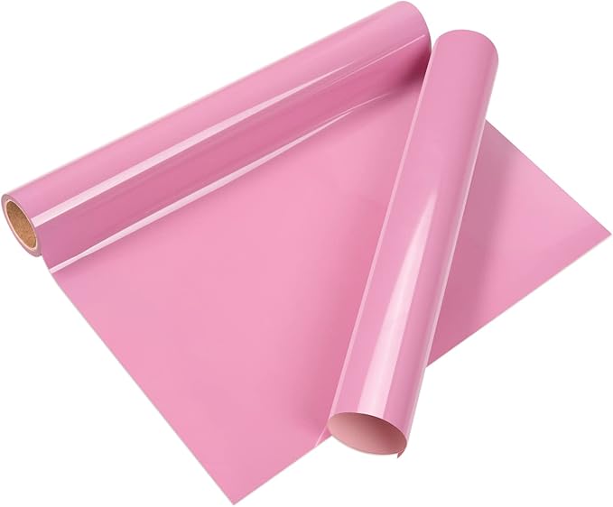 VINYL FROG Heat Transfer Vinyl Roll HTV Vinyl - 12" x5ft Pink Iron on Vinyl for T-Shirts, Heat Press Vinyl for DIY Craft Designs (Pink)