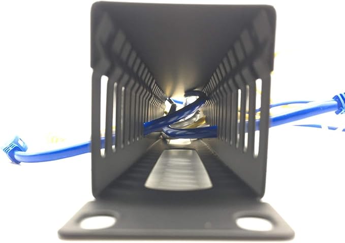 2 Pack 1U 19 Inch Cable Manager Horizontal Rack Mount 24 Slot Metal Finger Duct Wire Organizer with Cover and Mounting Screws for Server Rack, Black(24S2P)