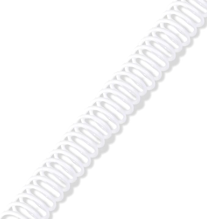 Rayson 3/4" Plastic Spiral Binding Coil, 160 Sheets Capacity, 4:1 Pitch 19mm White Coil Binding Spines for Business and Educational Purposes, Pack of 50