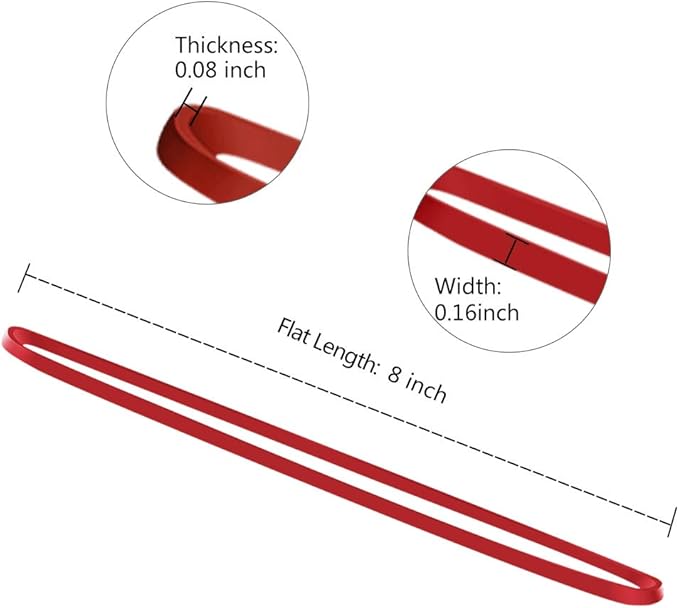 Coopay 180 Pieces Large Rubber Bands Bulk, 8 Inches Heavy Duty Strong Elastic Bands for Office Supply School Home, Securing Trash Can Garbage Cans, File Folders (Red)