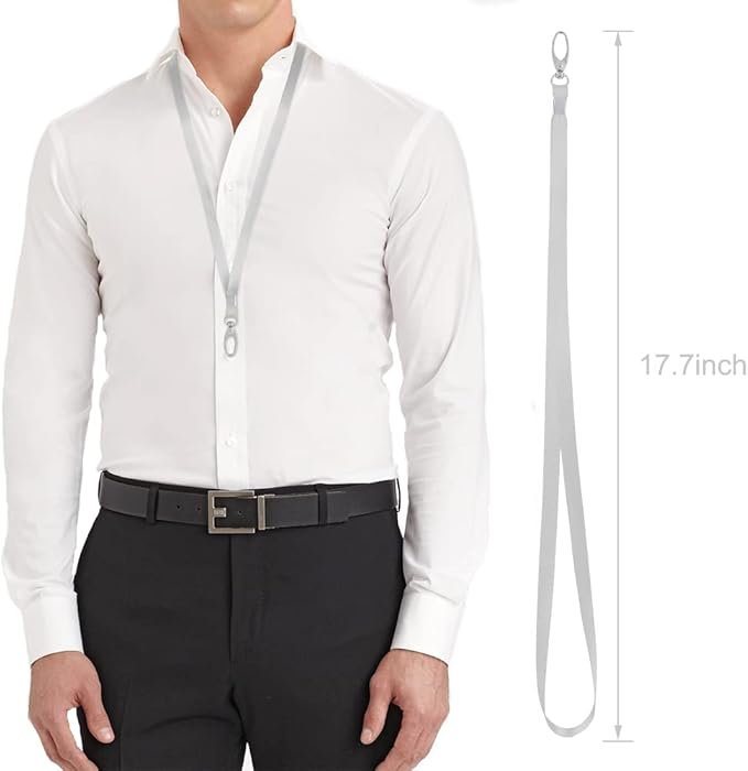 10pack Lanyards for Id Badges Holder Bulk Lanyard with Clip Swivel Hooks for Name Tag ID Badge Holder,Students, Employees (10, Grey)